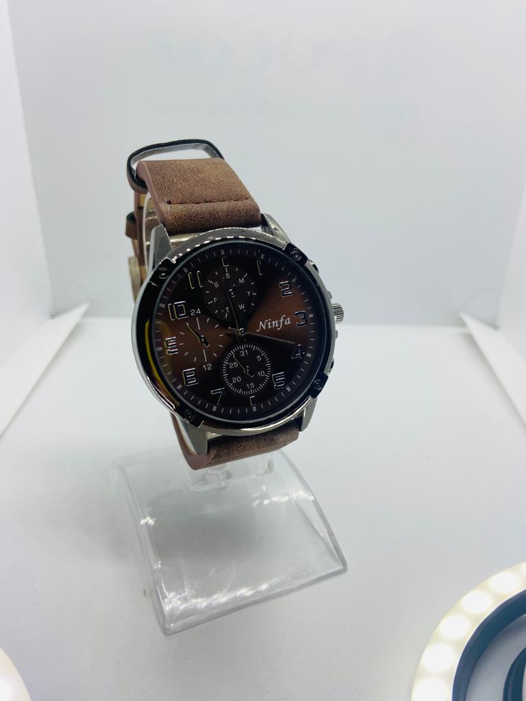 Reloj de Hombre Elegante con Tonos Cafe Oscuro N103 - Imagen 3