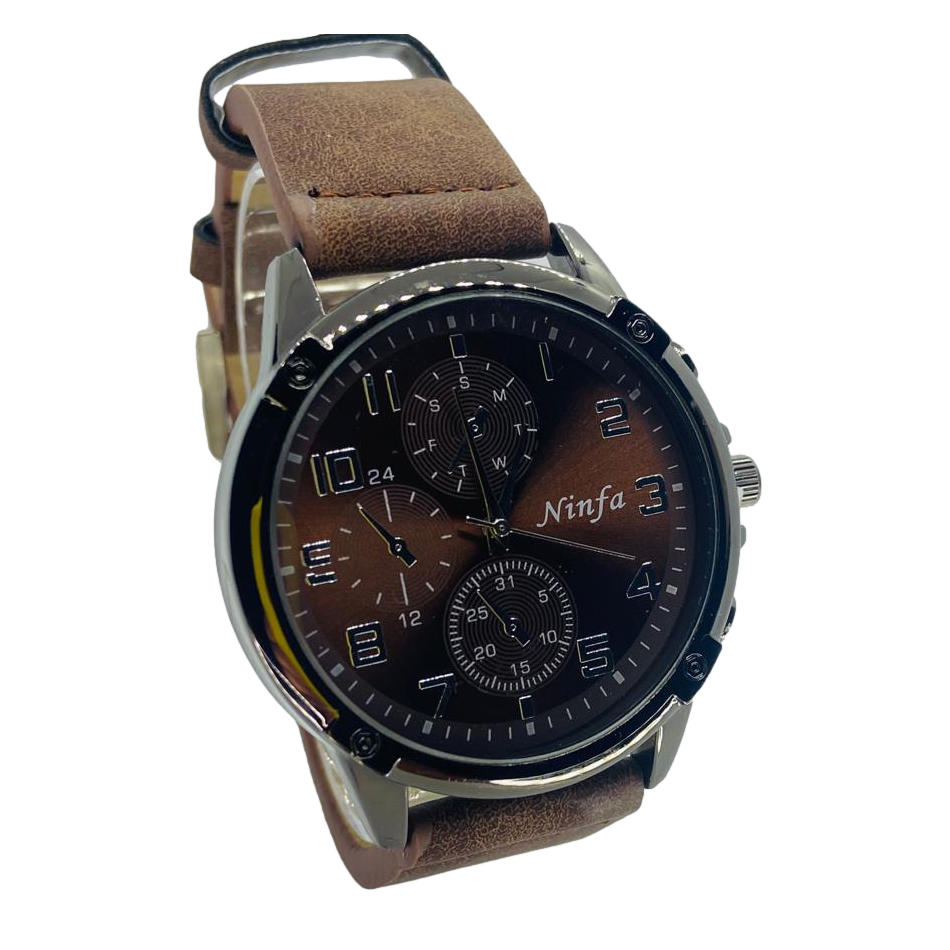 Reloj de Hombre Elegante con Tonos Cafe Oscuro N103