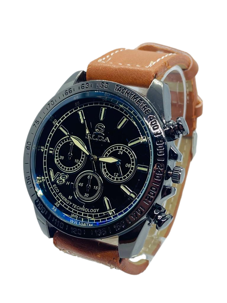 Reloj de Hombre Elegante con Tonos Oscuros y correa Cafe N121 - Imagen 2