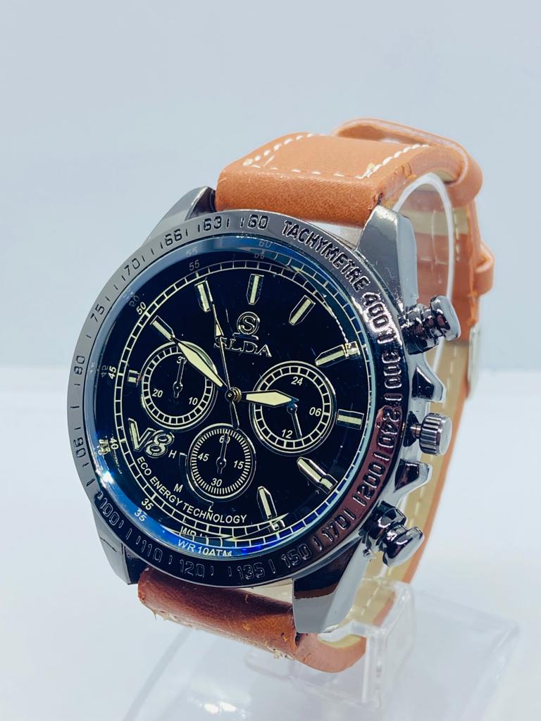 Reloj de Hombre Elegante con Tonos Oscuros y correa Cafe N121 - Imagen 5