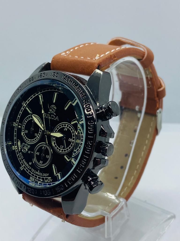 Reloj de Hombre Elegante con Tonos Oscuros y correa Cafe N121 - Imagen 3