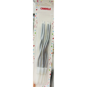 Set de 6 velas de cumple “Candele” plata – 1677-66