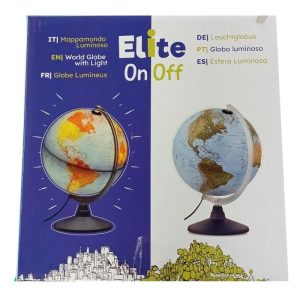 Globo terraqueo con luz de mapa fisico y politico con APP de 25 cm