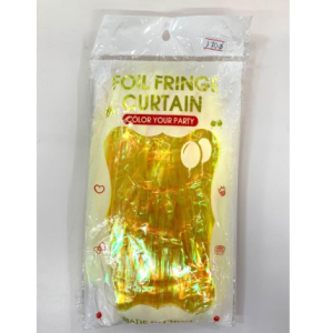 Cortina de flecos tornosolado amarillo