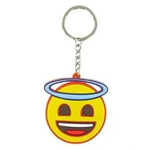 Llavero de 10cm con forma de emoji carita de ángel amarillo E10005 COMANSI