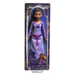 Muñeca princesa Disney Asha película Wish vestido morado 30cm HPX23
