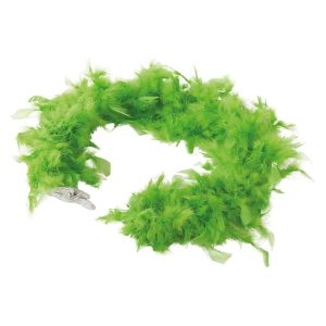 Boa verde de plumas 180cm para complementar disfraces Guirca 18379
