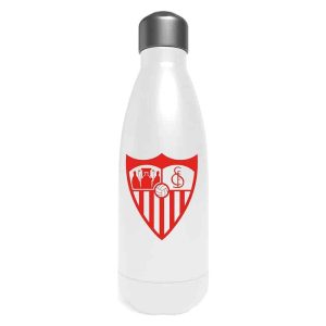 Botella agua acero inoxidable Sevilla FC blanca producto oficial B-01-S CYP