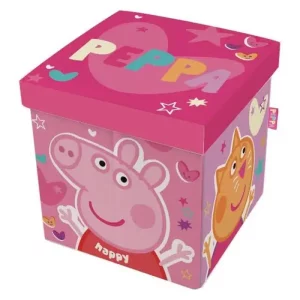 Cubo de tela para almacenaje Peppa Pig rosa 30x30x30cm PP14451 ARDITEX