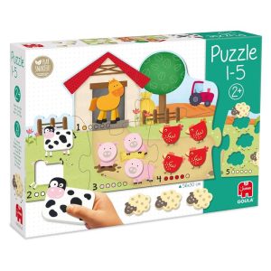 Puzzle de cartón y madera La Granja Goula 53438 Diset para edad preescolar