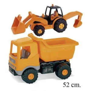 Camión volquete con tractor naranja 52cm 13088 AVC