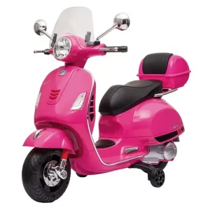 Moto eléctrica Vespa grande 12v rosa con transportin 24047/801-S rosa