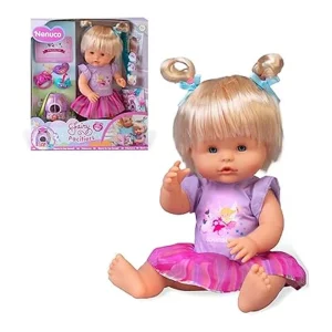 Nenuco Chupete de Hadas, Muñeco 35 cm con Pelo Rubio y 3 Chupetes NFNB4000 FAMOSA