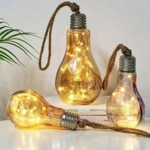 Ampolleta de Vidrio Con Luces de Hadas 20 cm Decoración