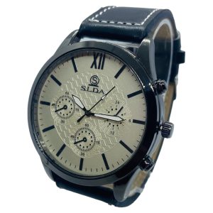 Reloj de Hombre de Forma Redondo Crema con Negro (ND)
