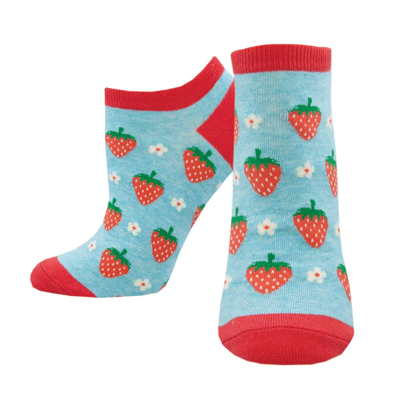 Calcetines PED STRAWBERRY FLORAL (Azul) Talla 36-41 – SockSmith
