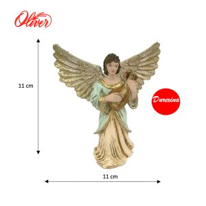 Figura de Angel mandolina para belén navideño 11x11cm Oliver 1ud