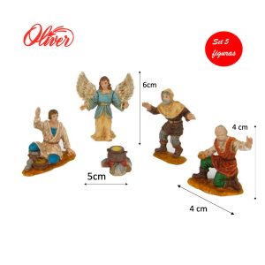 Anunciación figuras de belén navideño de durexina Oliver set 5 figuras