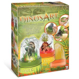 Set artístico bolas de agua iluminadas con luz LED arcoíris DinosArt