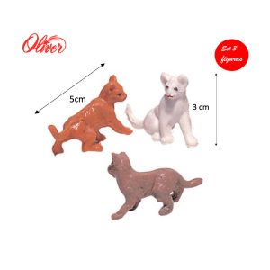 Figuras Crias de gato para belén navideño 5x3cm Oliver set 3uds