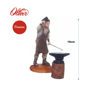 Figura de Herrero con yunque para belén navideño 10cm durexina Oliver