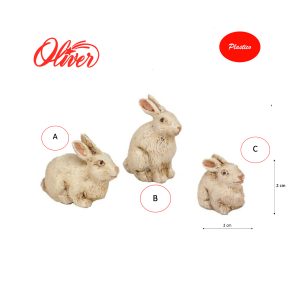 Figuras Conejos para belén navideño 2x2cm Oliver 3 modelos para elegir