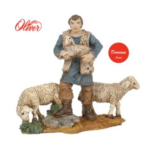 Figura de Pastor con corderos 8cm Eco Card Oliver