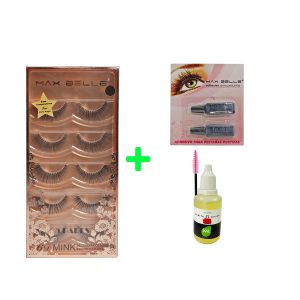 Pack 5 Pares De Pestañas Postizas + Pegamento + Ricino