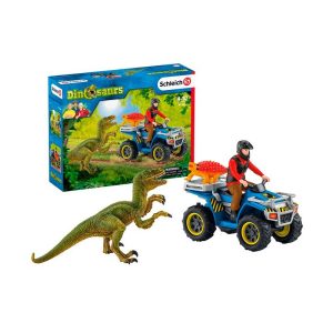 Playset Huida en Quad de Velociraptor Schleich Dinosaurs 41466