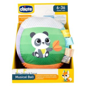 Pelota musical suave y blandita de panda con texturas de Chicco 11564