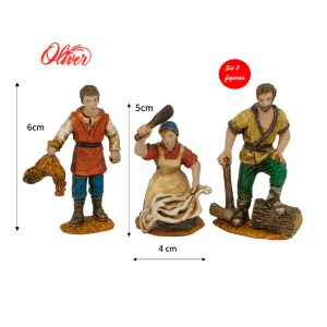 Figuras de belén navideño de durexina Oliver set 3uds