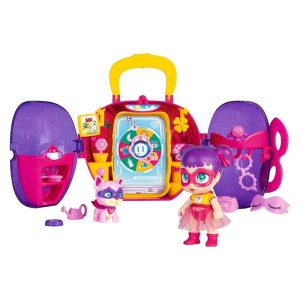 Super Cute Little Babies superheroínas con maletín-habitación morado